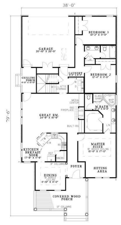 Floorplan 1 for House Plan #110-00246