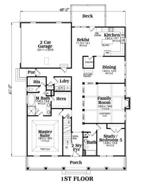 Main Floor for House Plan #009-00031