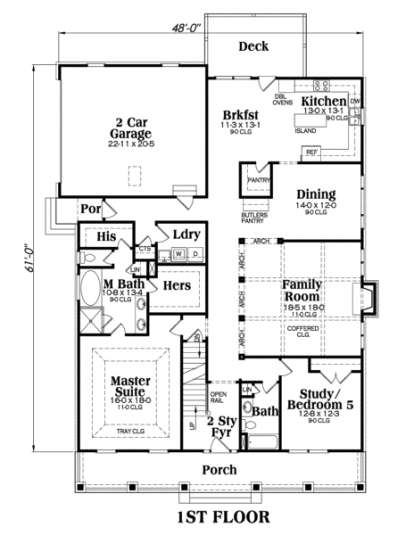 Main Floor for House Plan #009-00031