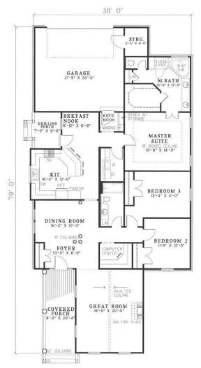 Floorplan 1 for House Plan #110-00248