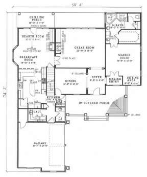 Floorplan 1 for House Plan #110-00249