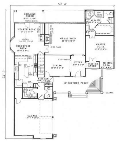 Floorplan 1 for House Plan #110-00249