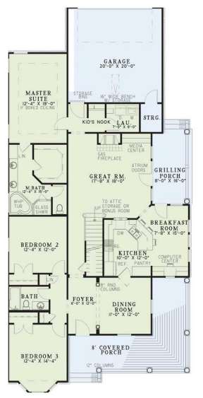 Floorplan 1 for House Plan #110-00250