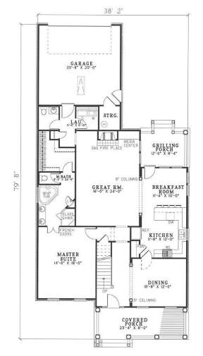 Floorplan 1 for House Plan #110-00254