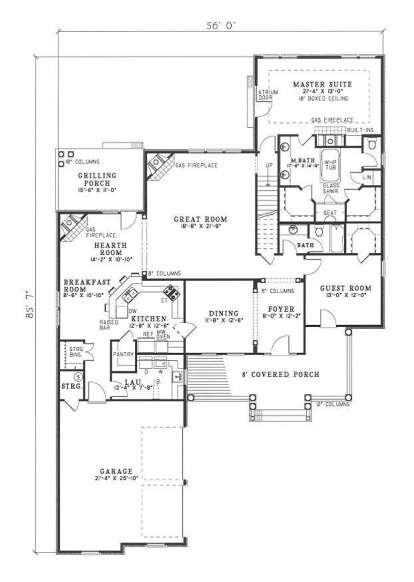 Floorplan 1 for House Plan #110-00255