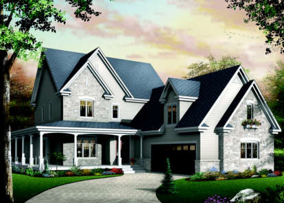 Country House Plan #034-00088 Elevation Photo