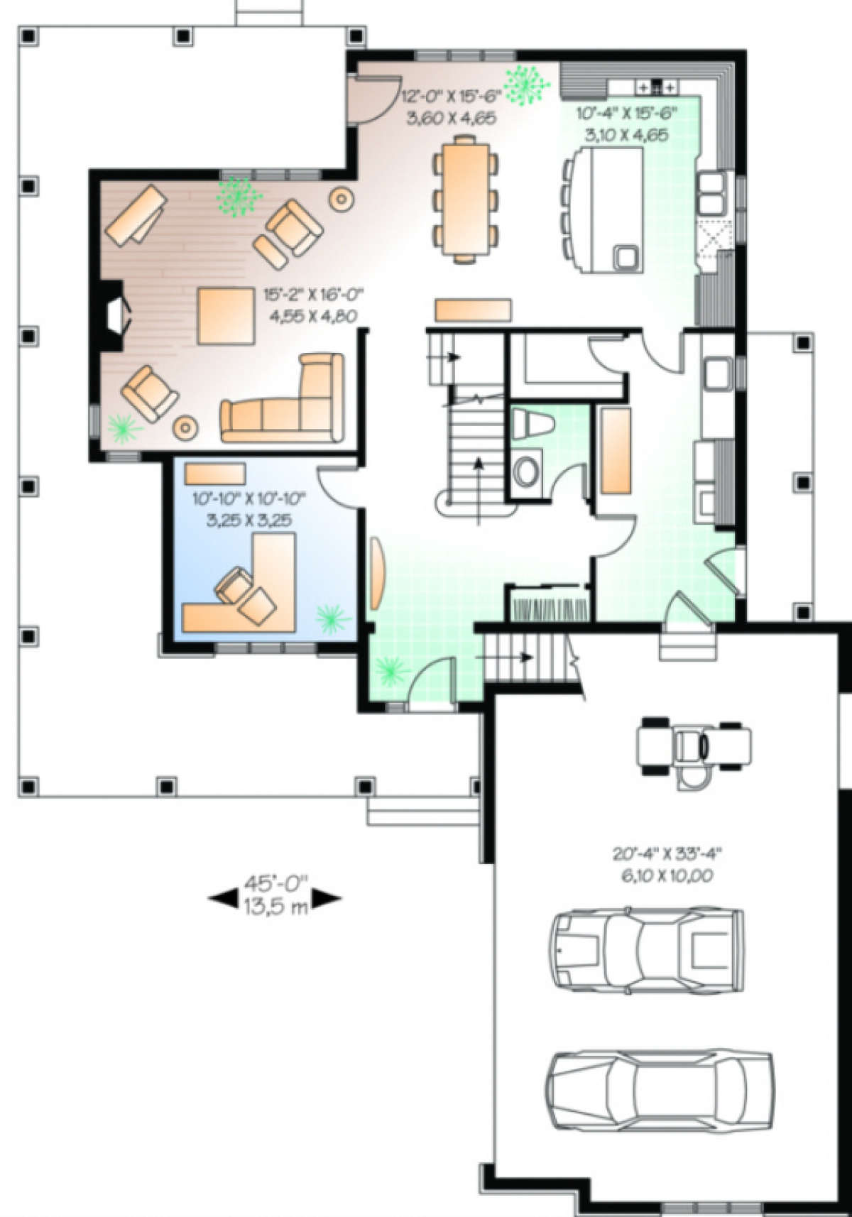 First Floor for House Plan #034-00088