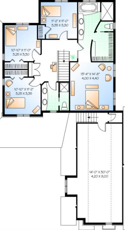 Second Floor for House Plan #034-00088