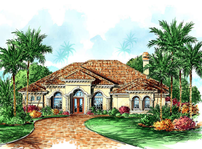 Mediterranean House Plan #575-00038 Elevation Photo
