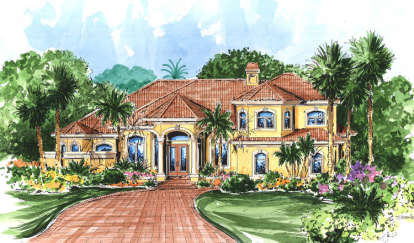 Luxury House Plan #575-00039 Elevation Photo