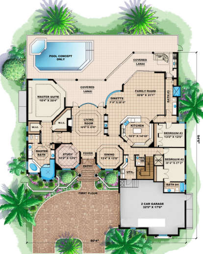 Floorplan 1 for House Plan #575-00040