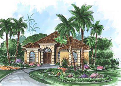 Mediterranean House Plan #575-00041 Elevation Photo