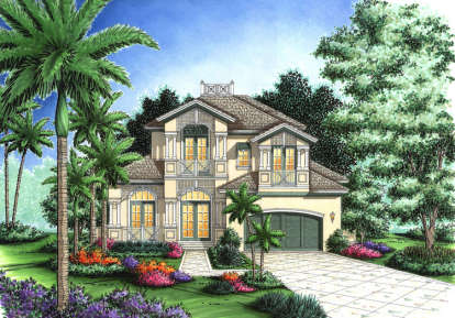 Mediterranean House Plan #575-00043 Elevation Photo