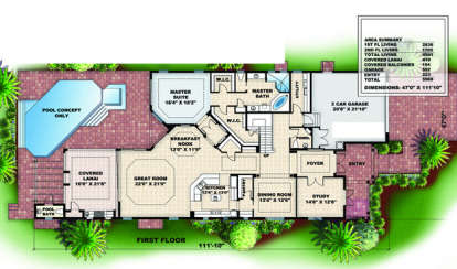 Floorplan 1 for House Plan #575-00043