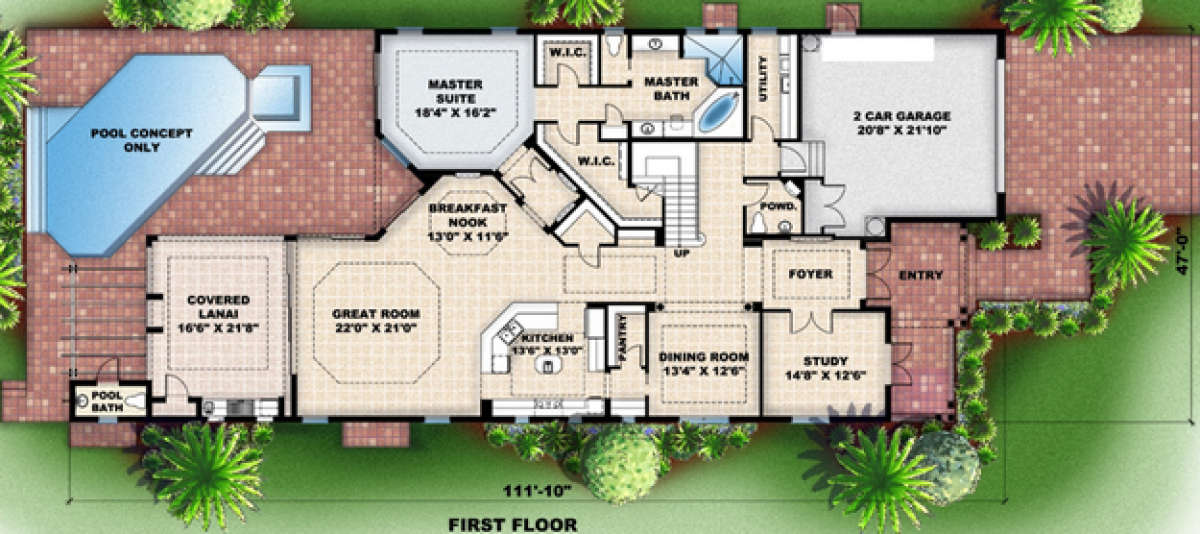 Floorplan 1 for House Plan #575-00044