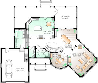 First Floor for House Plan #034-00090
