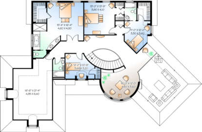 Second Floor for House Plan #034-00090