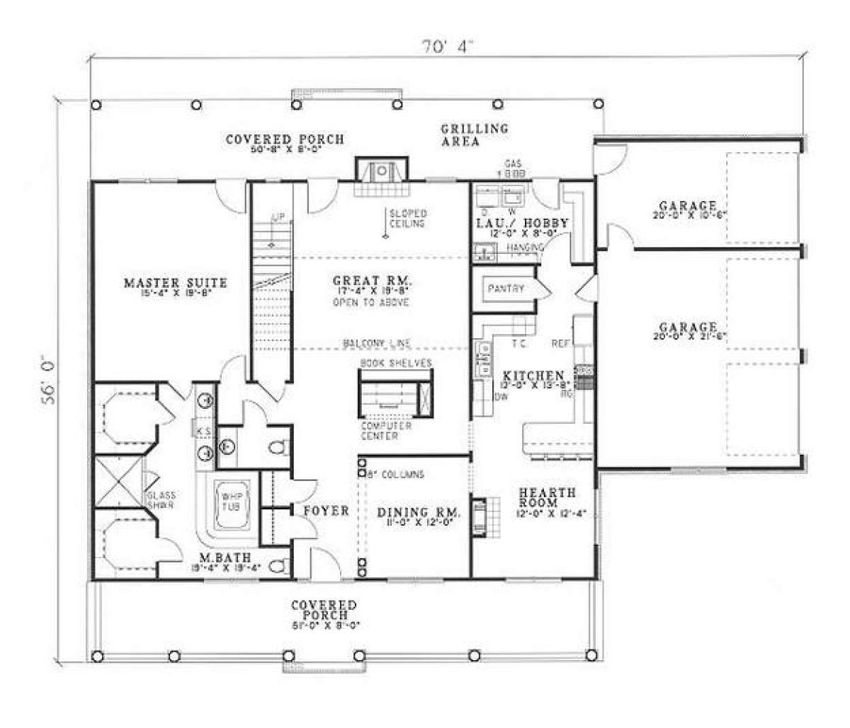 Floorplan 1 for House Plan #110-00266