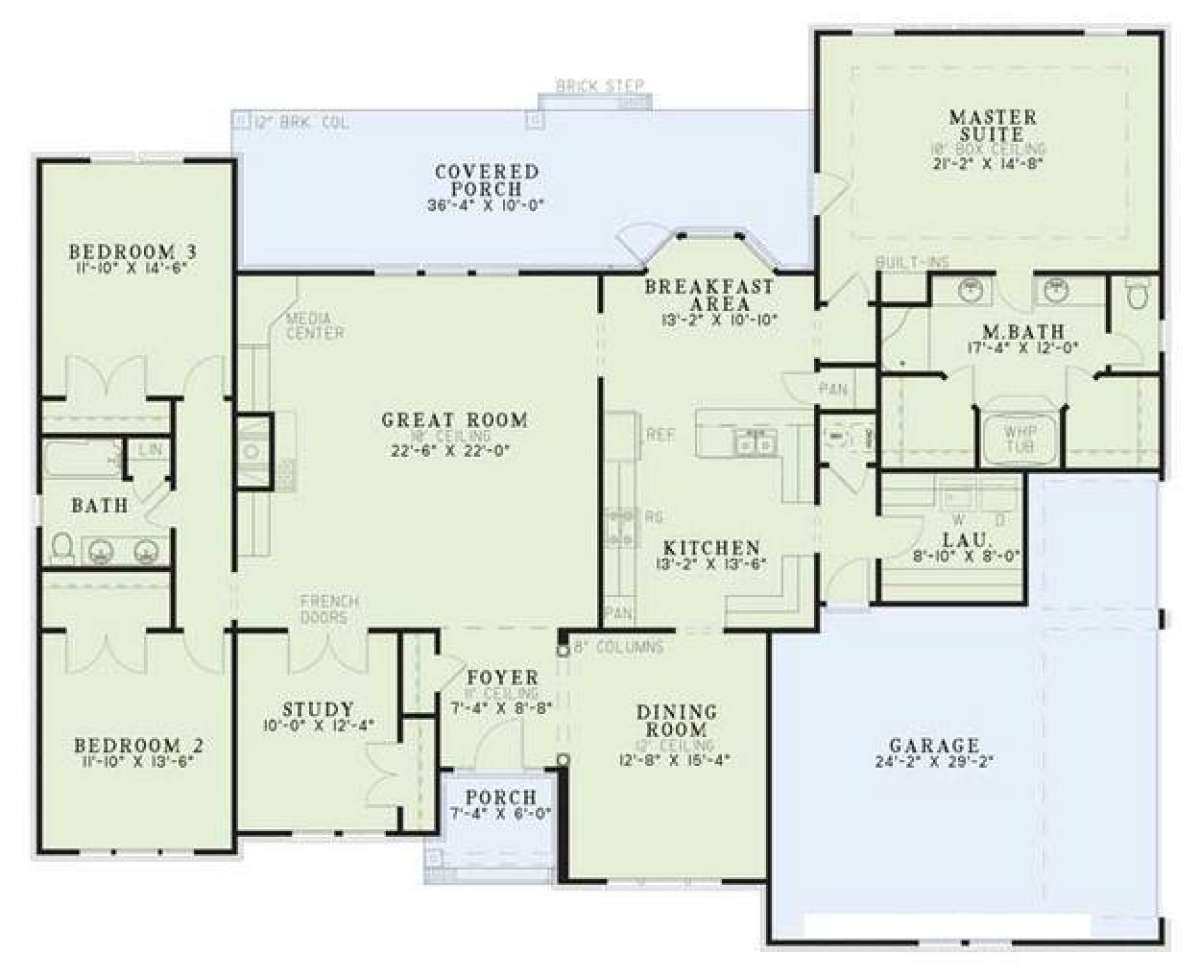 Floorplan 1 for House Plan #110-00267