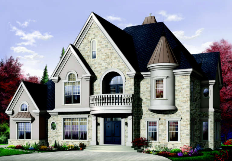 European House Plan #034-00091 Elevation Photo