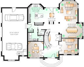 First Floor for House Plan #034-00091