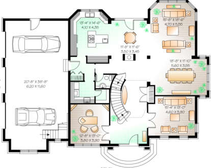 First Floor for House Plan #034-00091