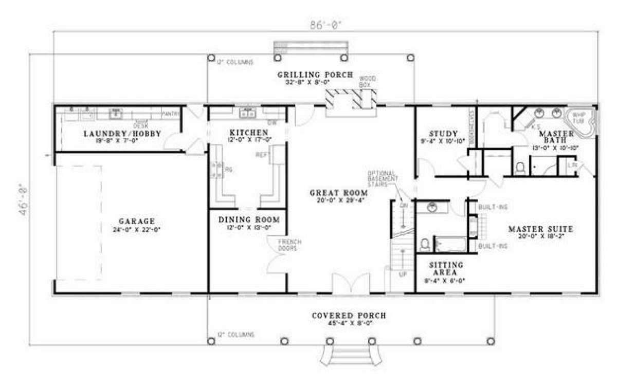 Floorplan 1 for House Plan #110-00272