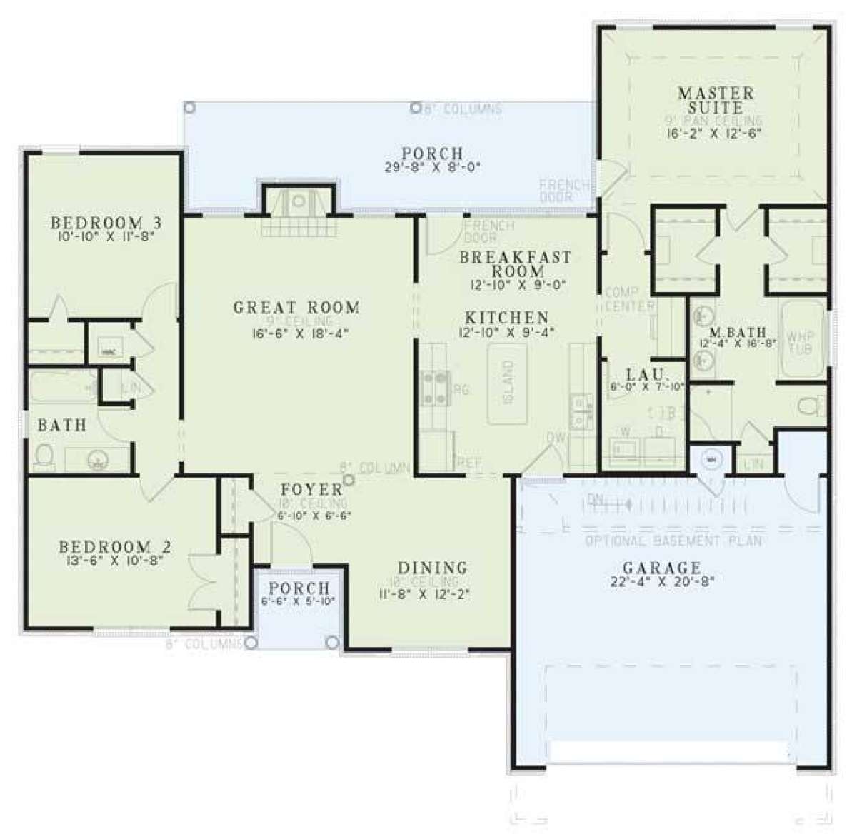 Floorplan 1 for House Plan #110-00278