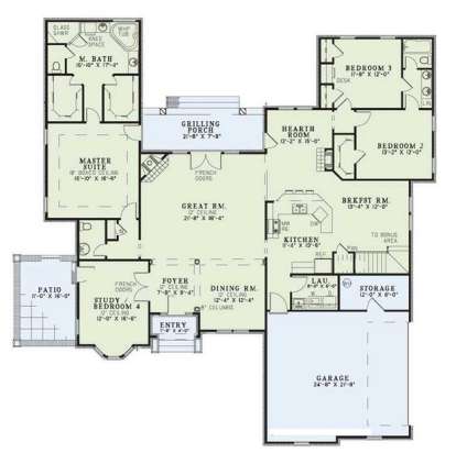 Floorplan 1 for House Plan #110-00279
