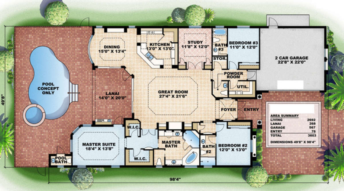Floorplan 1 for House Plan #575-00049