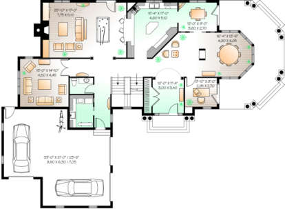 First Floor for House Plan #034-00092