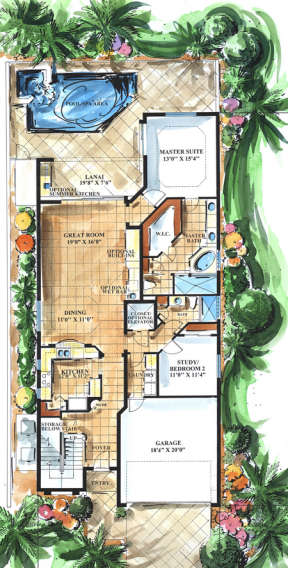 Floorplan 1 for House Plan #575-00051