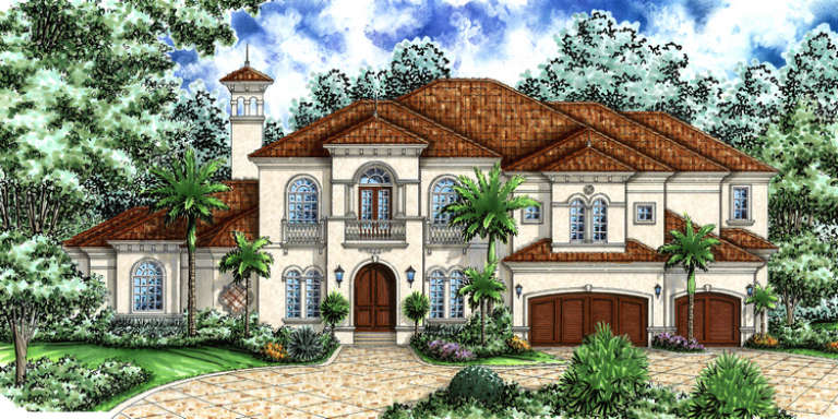 Luxury House Plan #575-00054 Elevation Photo