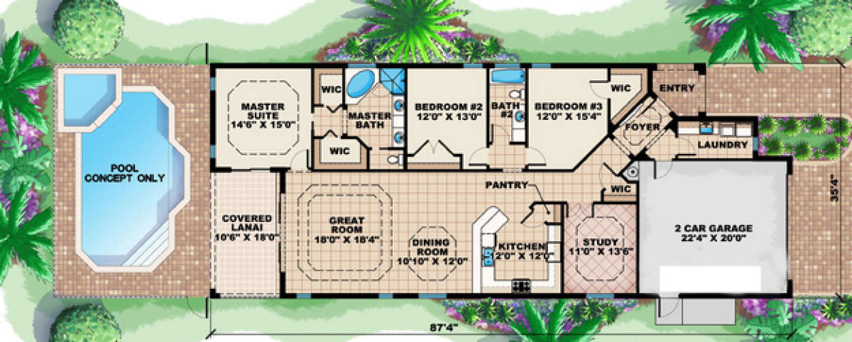 Floorplan 1 for House Plan #575-00056