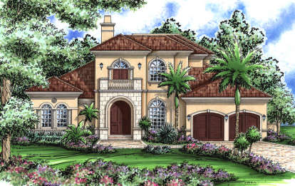 Mediterranean House Plan #575-00057 Elevation Photo