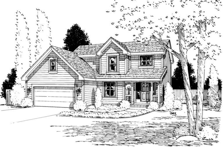 Traditional House Plan #402-00814 Elevation Photo
