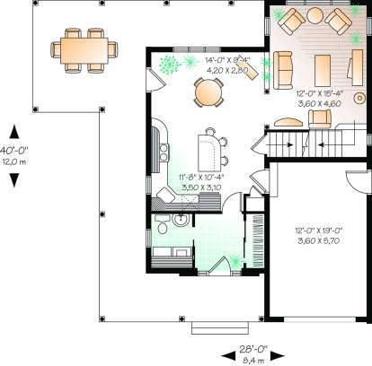 First Floor for House Plan #034-00094