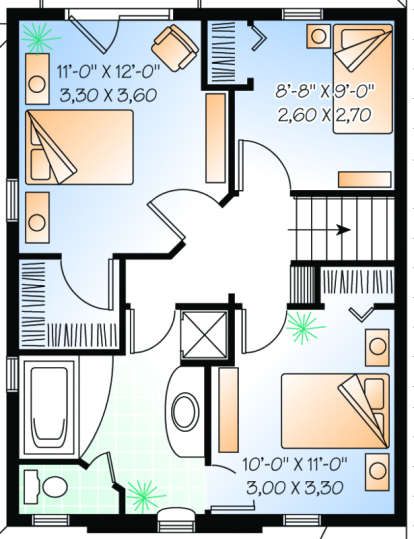 Second Floor Option 2 for House Plan #034-00094