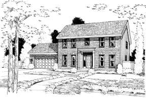 Colonial House Plan #402-00821 Elevation Photo