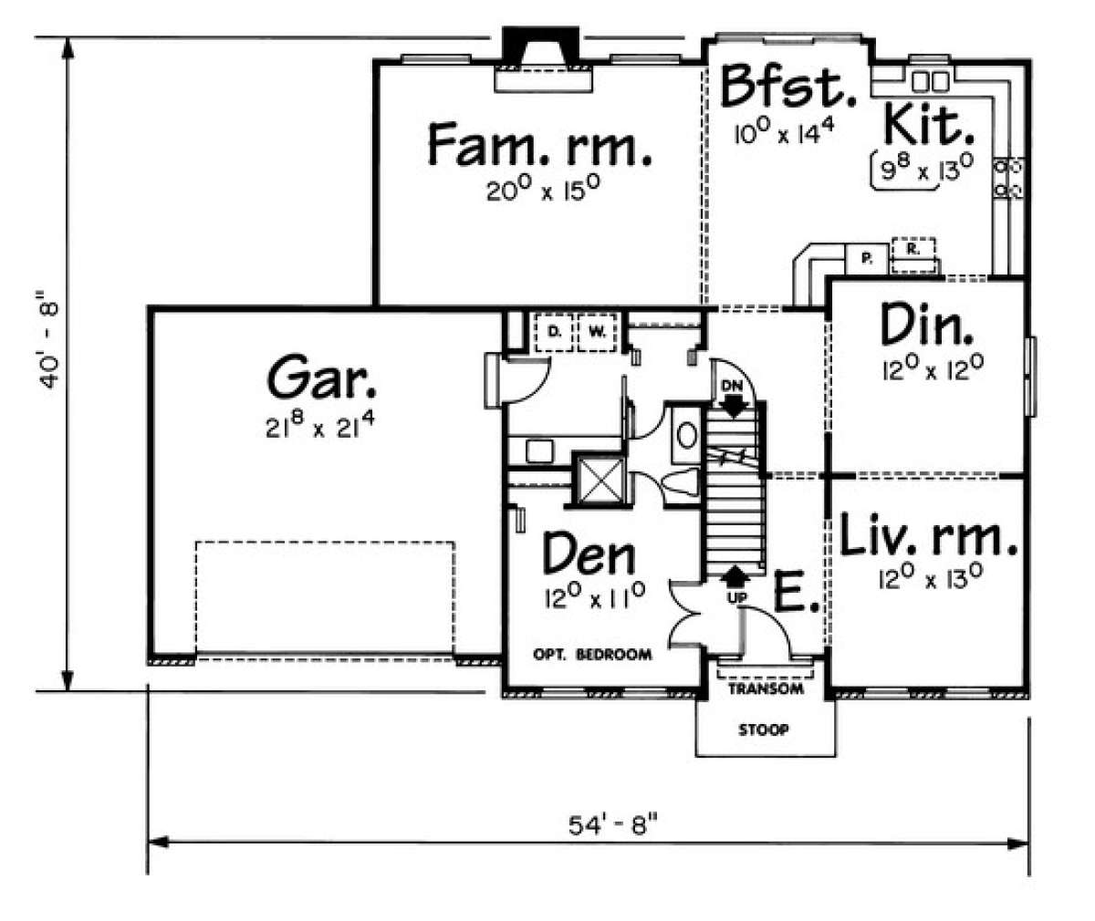 Floorplan 1 for House Plan #402-00821