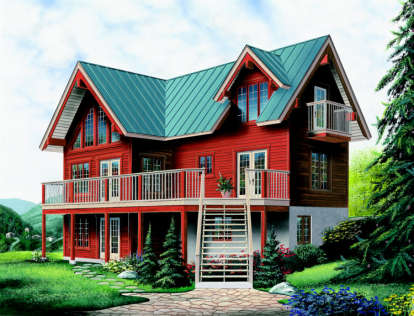 Vacation House Plan #034-00095 Elevation Photo