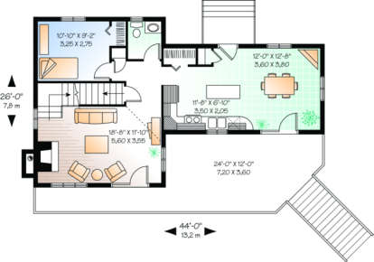 First Floor for House Plan #034-00095