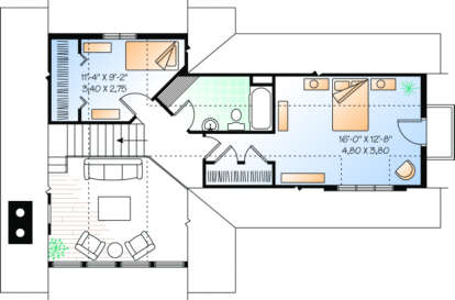 Second Floor for House Plan #034-00095