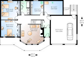 First Floor for House Plan #034-00096