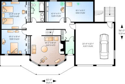 First Floor for House Plan #034-00096