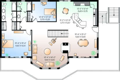 Second Floor for House Plan #034-00096