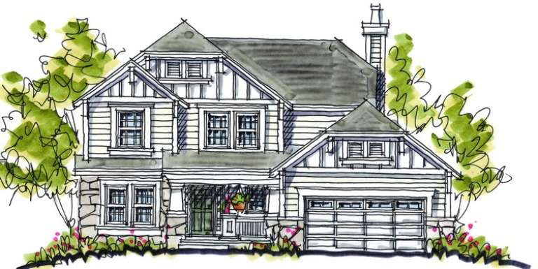 Craftsman House Plan #402-00847 Elevation Photo