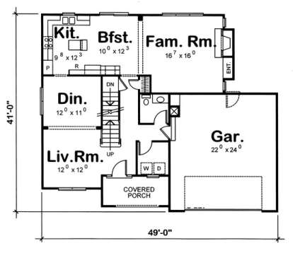 Floorplan 1 for House Plan #402-00848