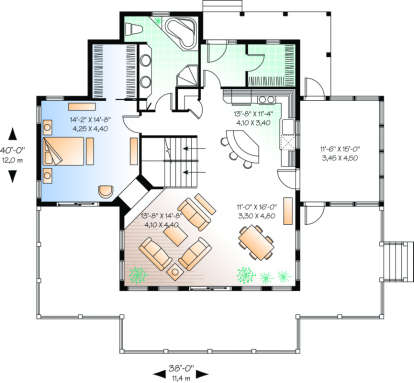 First Floor for House Plan #034-00097