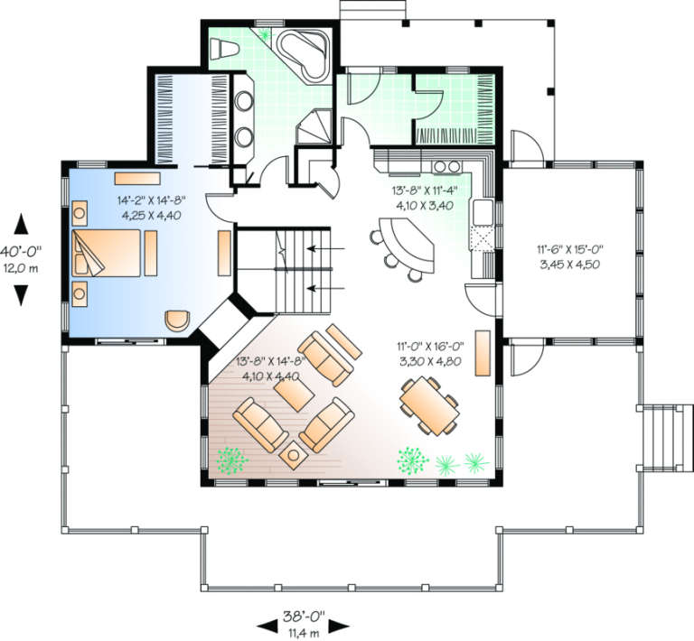House Plan House Plan #490 Drawing 1